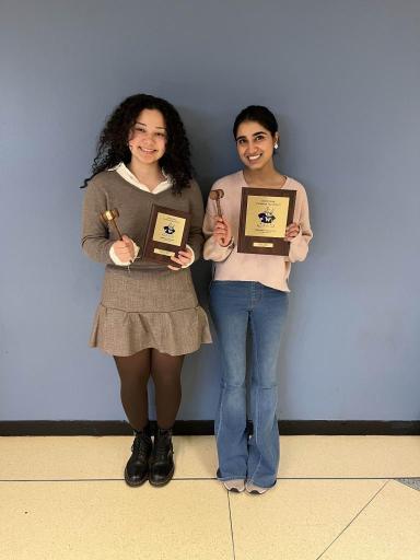 "Left to right: Zoe Smith, Aahna Sinha"