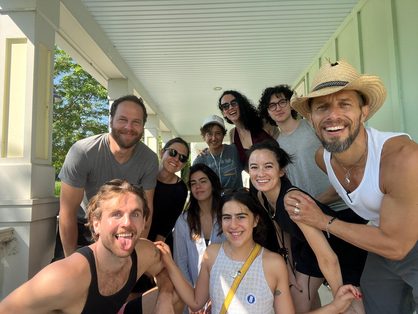 group photo outside on a porch